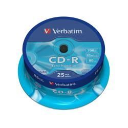 CD-R VERBATIM 700 MB 52X EXTRA PROT TARRINA 25 UDS