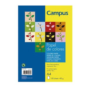 PAPEL CAMPUS A4 80GR 100H AMARILLO LIMON