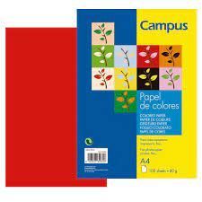 PAPEL CAMPUS A4 80GR 100H ROJO 