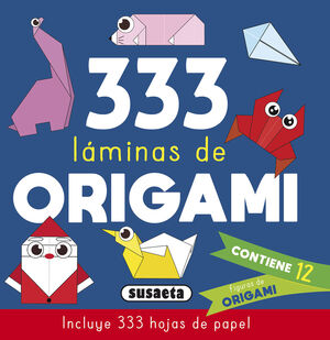 333 LAMINAS DE ORIGAMI AZUL